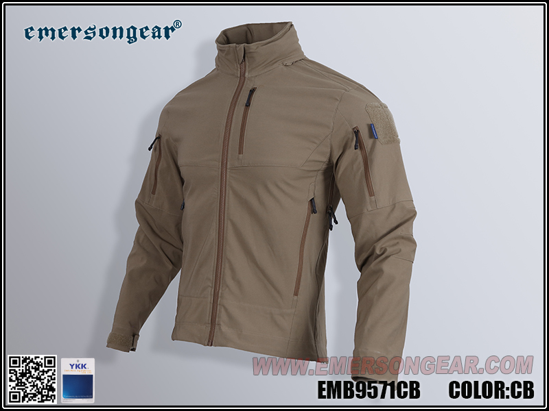 Emersongear abrigo suave resistente al viento con etiqueta azul 'niebla'