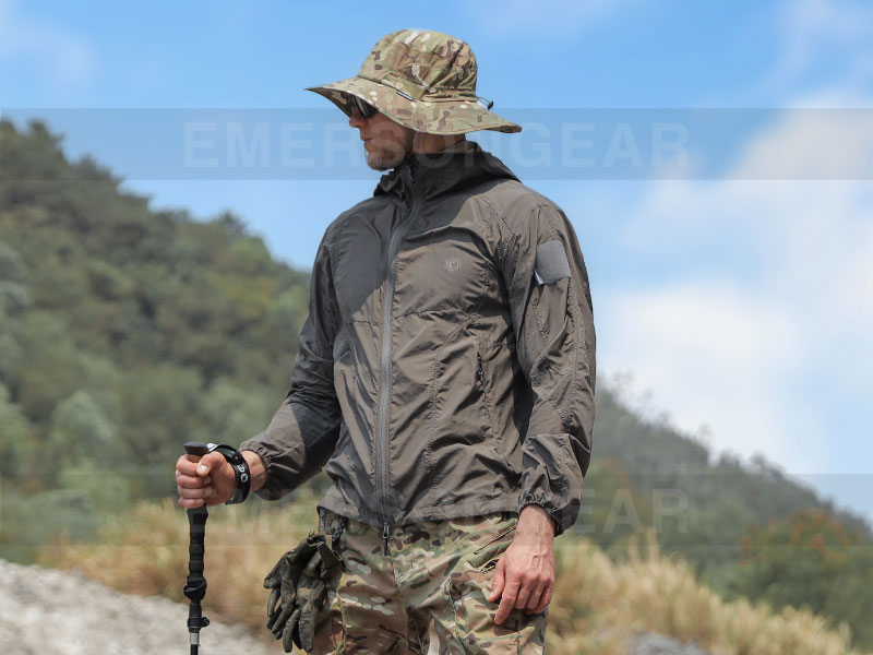 Emersongear UV100+ Gorro Boonie con volantes multifuncional desmontable 'Lagarto con volantes'