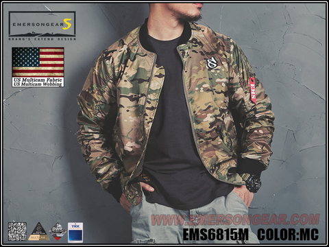 EmersongearS Chaqueta estilo MA1 para hombre