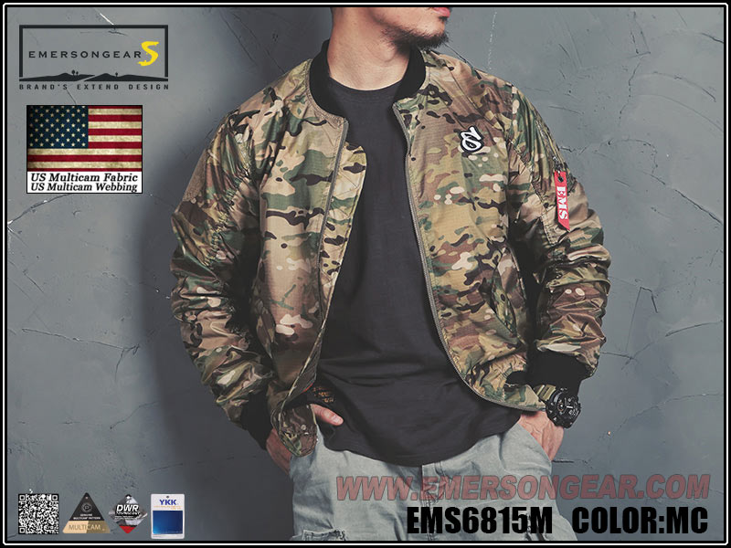 EmersongearS Chaqueta estilo MA1 para hombre