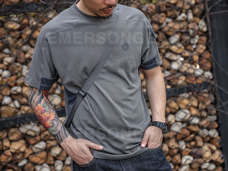 Emersongear Camiseta deportiva de manga corta táctica, funcional, transpirable, de secado rápido, 'Mandrill'