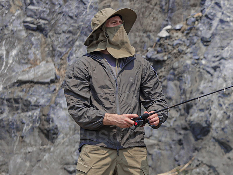 Emersongear UV100+ Gorro Boonie con volantes multifuncional desmontable 'Lagarto con volantes'