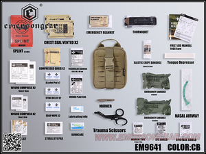 Paquete/juego de rescate de estilo militar Emersongear (27 en 1)