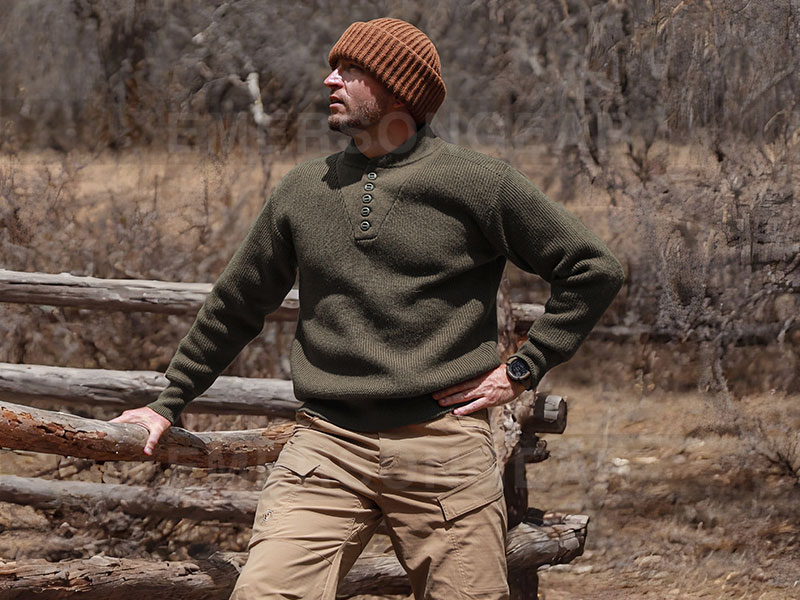 Emersongear suéter de cuello alto de trabajo cálido estilo retro 'Snow Fox'