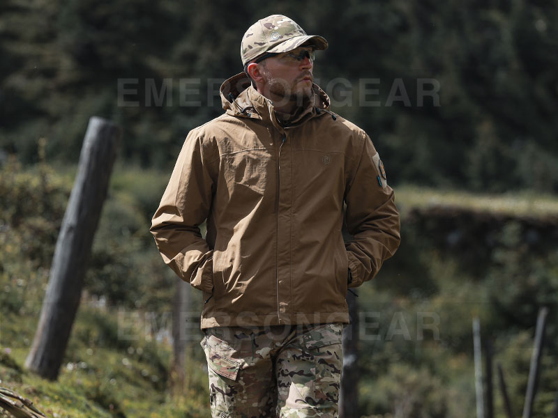 Emersongear ropa de trabajo al aire libre chaqueta táctica de nailon impermeable y transpirable 'Ocelot'