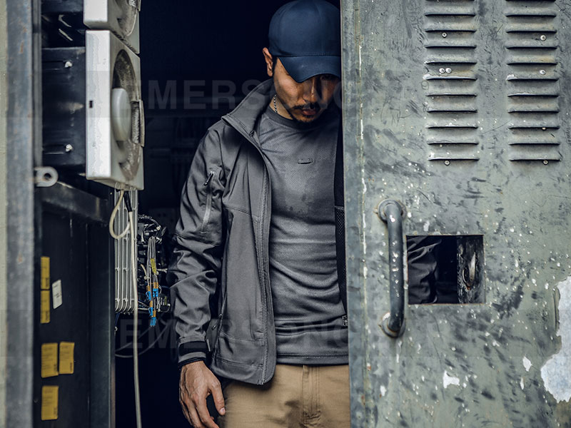 Emersongear abrigo a prueba de viento chaqueta táctica suave 'niebla'